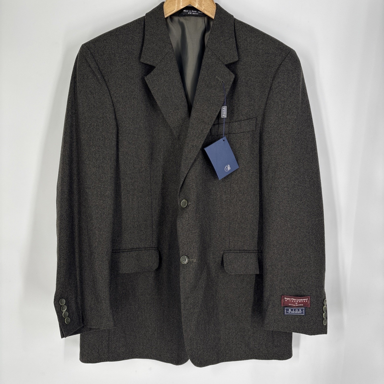 Bios Le Collezioni Mens Wool Cashmere Blend Blazer Size 42l Moss Green Classic